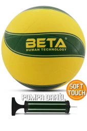 Voleybol Topu Pompalı Dahil Set Kauçuk Beta Dikişsiz Yekpare Üretim Yeşil - 1