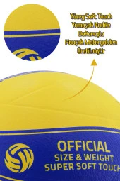 Voleybol Topu Pompalı Dahil Set Kauçuk Beta Dikişsiz Yekpare Üretim Mavi - 3