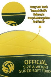 Voleybol Topu Pompalı Dahil Set Kauçuk Beta Dikişsiz Yekpare Üretim Yeşil - 3