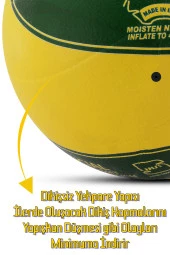 Voleybol Topu Pompalı Dahil Set Kauçuk Beta Dikişsiz Yekpare Üretim Yeşil - 4