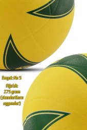 Voleybol Topu Pompalı Dahil Set Kauçuk Beta Dikişsiz Yekpare Üretim Yeşil - 5
