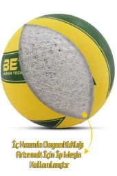 Voleybol Topu Pompalı Dahil Set Kauçuk Beta Dikişsiz Yekpare Üretim Yeşil - 6
