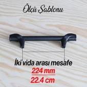 Prade 224 mm Mat Siyah Metal Kulp Mobilya Çekmece Mutfak Dolap Kapak Kulpları Dolabı Kulbu Kulpu - 6