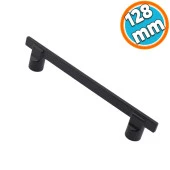 Mobilya Mutfak Dolabı Çekmece Dolap Kapak Kulpu Kulbu Metal 128 mm Siyah Kulp thumbnail 1