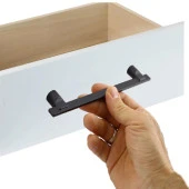 Mobilya Mutfak Dolabı Çekmece Dolap Kapak Kulpu Kulbu Metal 128 mm Siyah Kulp thumbnail 3