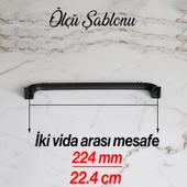 Roma 224 mm Mat Siyah Kulp Metal Mobilya Çekmece Dolap Kapak Mutfak Kulpları Kulbu Dolabı Kulpu thumbnail 9