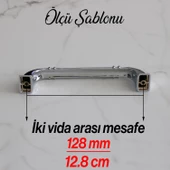 Roma 128 mm Krom Renk Kulp Metal Mobilya Çekmece Dolap Kapak Mutfak Kulpları Kulbu Dolabı Kulpu thumbnail 6