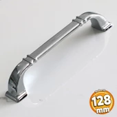 Roma 128 mm Krom Renk Kulp Metal Mobilya Çekmece Dolap Kapak Mutfak Kulpları Kulbu Dolabı Kulpu thumbnail 1