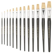 Bigpoint 358F Serisi Beyaz Doğal Kıl Düz Kesik Fırça No: 10 - 1