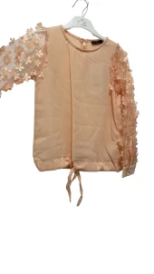 uğurböceğiçocuk Kol Çiçek Detay Baskılı Kız Çocuk Gömlek 1484 - 8