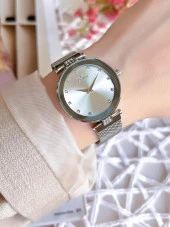 FERRO Silver Hasır Kordonlu Renk Atmaz 30 Metre Suya Dayanıklı Özel Tasarım Kadın KolSaati 21297 thumbnail 2