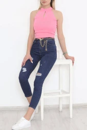 Su Damlalı Halter Yaka Atlet Pembe - 929.1019. - 2