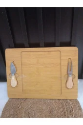Ahşap Peynir Sunum Tabağı Peynir Sunum Tahtası 3 Parça Sunumluk - 1