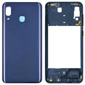 Samsung Galaxy A20  - SM-A205F FULL Kasa Arka Kapak Takım MAVİ - 1
