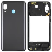Samsung Galaxy A20  - SM-A205F FULL Kasa Arka Kapak Takım SİYAH - 1