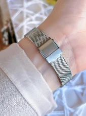 FERRO Silver Hasır Kordonlu Renk Atmaz 30 Metre Suya Dayanıklı Özel Tasarım Kadın KolSaati 21234 thumbnail 4