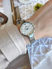 FERRO Silver Hasır Kordonlu Renk Atmaz 30 Metre Suya Dayanıklı Özel Tasarım Kadın KolSaati 1618AB thumbnail 2