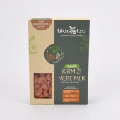 Biorootzo Glütensiz ve Vegan Artizan Bronz Kalıp Kırmızı Mercimek Mantı - Pipe Rigate 200 g - 2