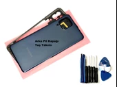 Tkgz Samsung Galaxy M32 KASA Arka Pil Batarya Kapağı (TAMİR SETİ) SİYAH - 1