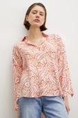 Şal Desen Modal Gömlek Turuncu thumbnail 2