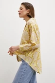 Çini Desenli Modal Gömlek Sarı thumbnail 6
