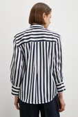 Robalı Çizgili Gömlek Lacivert thumbnail 2