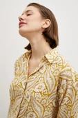 Şal Desen Modal Gömlek Sarı thumbnail 6