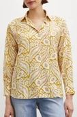 Şal Desen Modal Gömlek Sarı thumbnail 2