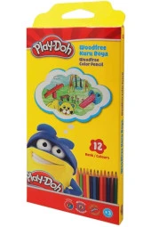 Play-Doh Kuru Boya Woodfree Altıgen 12 Renk Kuru Boya Kalemi - 1