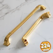 Roma 224 mm Gold Altın Kulp Metal Mobilya Mutfak Çekmece Dolap Kapak Dolabı Kulpları Kulbu Kulpu - 1