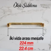 Roma 224 mm Gold Altın Kulp Metal Mobilya Mutfak Çekmece Dolap Kapak Dolabı Kulpları Kulbu Kulpu - 7