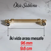 Şah 96 mm Gold Altın Kulp Metal Mobilya Dolap Çekmece Kapak Mutfak Kulpları Kulbu Dolabı Kulpu - 6