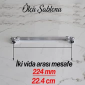 Şah 224 mm Krom Renk Kulp Metal Mobilya Çekmece Dolap Kapak Mutfak Kulpları Kulbu Dolabı Kulpu - 6
