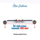 Mobilya Kulp Mutfak Dolabı Çekmece Dolap Kulpları Kapak Kulpu Kulbu Krom Renk 160 mm Metal thumbnail 2