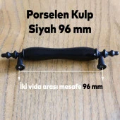 Porselen Siyah 96 mm Kulplar Mobilya Mutfak Dolabı Çekmece Dolap Kapak Kulpu Kulbu 9.6 cm thumbnail 2