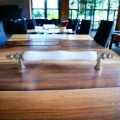 Porselen Beyaz Krom 128 mm Kulplar Mobilya Mutfak Dolabı Çekmece Dolap Kapak Kulpu Kulbu thumbnail 4