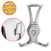 Galata Askı Portmanto Metal Vestiyer Duvar Dolap Elbise Askısı Krom Renk Mobilya Askılığı Aparat thumbnail 1