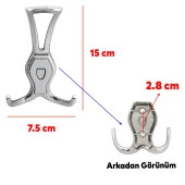 Galata Askı Portmanto Metal Vestiyer Duvar Dolap Elbise Askısı Krom Renk Mobilya Askılığı Aparat thumbnail 2