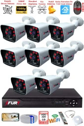 FURY 8 Kameralı 2MP Full HD Görüntü 6 Atom Led Gece Görüşlü Dış Mekan Güvenlik Kamerası Seti 320GB thumbnail 1