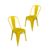 Tolix Kolsuz Metal Sandalye-Sarı(2 Adet) - 1