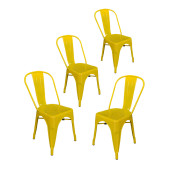 Tolix Kolsuz Metal Sandalye-Sarı(4 Adet) - 1