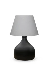 Milano Metal Gövdeli Abajur Krem Sıva Desen PVC Başlık Yatak Odası Salon Cafe Ayndınlatma - 2