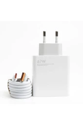 67W Turbo Şarj Cihazı Aleti 6A Kablo/Adaptör Seti Type C USB Xiaomi Redmi Samsung Uyumlu Duvar Tipi - 4