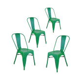 Tolix Kolsuz Metal Sandalye-Yeşil(4 Adet) - 1