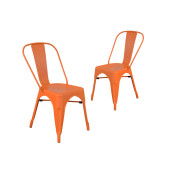 Tolix Kolsuz Metal Sandalye-Turuncu(2 Adet) - 1