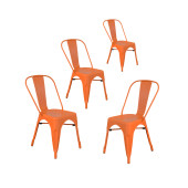 Tolix Kolsuz Metal Sandalye-Turuncu(4 Adet) - 1