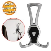 Galata Askı Portmanto Metal Vestiyer Duvar Dolap Elbise Askısı Krom Siyah Mobilya Askılığı Aparat thumbnail 1