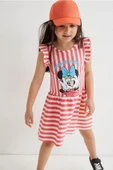 Minnie Çizgili Kız Çocuk Elbise 001 - 1