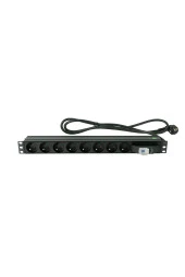 1U 19" 8xALMAN ALÜMİNYUM ON-OFF SWITCH FRANSIZ FİŞ 1,5m PDU - 1