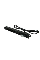 1U 19" 8xALMAN ALÜMİNYUM ON-OFF SWITCH FRANSIZ FİŞ 1,5m PDU - 2